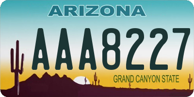 AZ license plate AAA8227