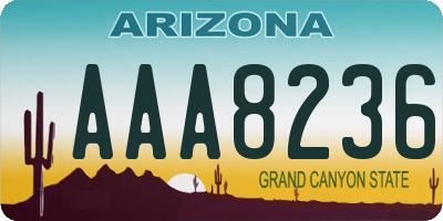 AZ license plate AAA8236