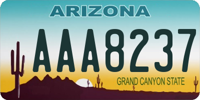 AZ license plate AAA8237