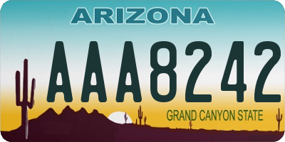 AZ license plate AAA8242