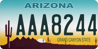 AZ license plate AAA8244