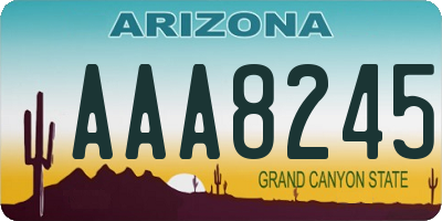 AZ license plate AAA8245