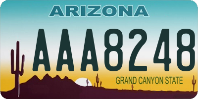 AZ license plate AAA8248