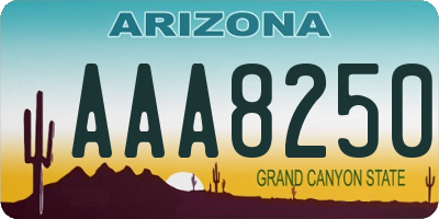 AZ license plate AAA8250