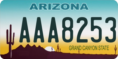 AZ license plate AAA8253