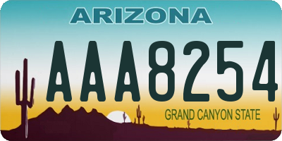 AZ license plate AAA8254