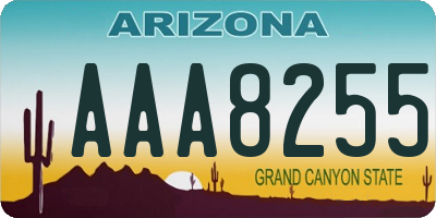 AZ license plate AAA8255