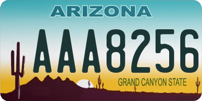 AZ license plate AAA8256