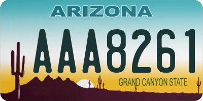 AZ license plate AAA8261