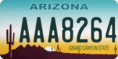 AZ license plate AAA8264