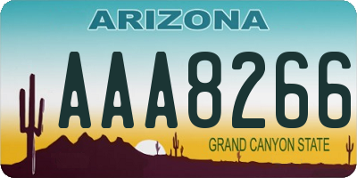 AZ license plate AAA8266