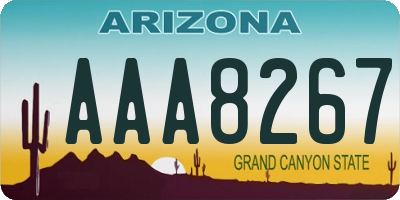 AZ license plate AAA8267