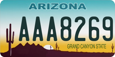 AZ license plate AAA8269