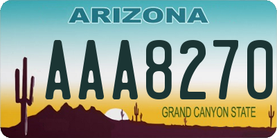 AZ license plate AAA8270