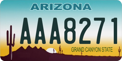 AZ license plate AAA8271