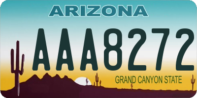 AZ license plate AAA8272