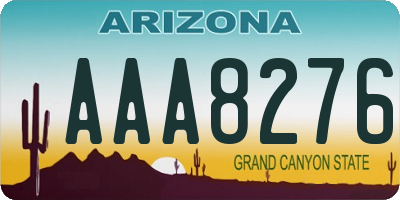 AZ license plate AAA8276