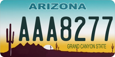 AZ license plate AAA8277