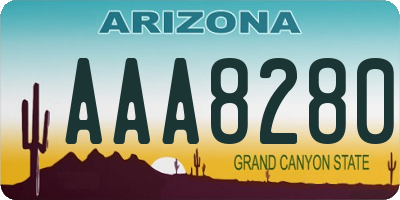 AZ license plate AAA8280