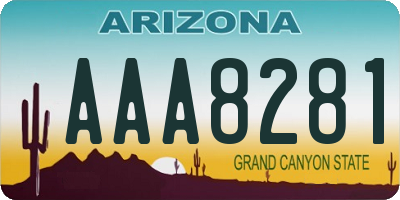 AZ license plate AAA8281