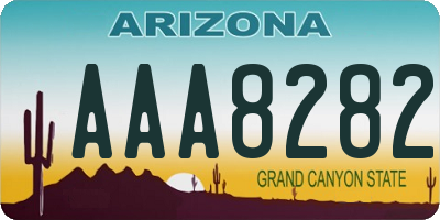 AZ license plate AAA8282