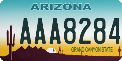 AZ license plate AAA8284