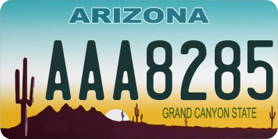 AZ license plate AAA8285