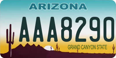 AZ license plate AAA8290