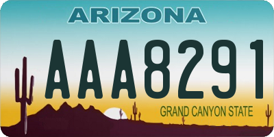 AZ license plate AAA8291