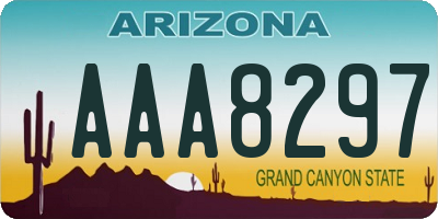 AZ license plate AAA8297