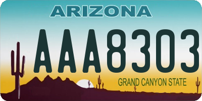 AZ license plate AAA8303