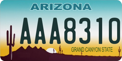AZ license plate AAA8310