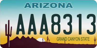 AZ license plate AAA8313