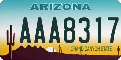 AZ license plate AAA8317