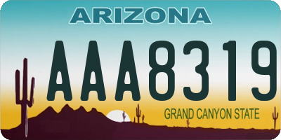 AZ license plate AAA8319