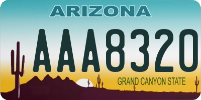 AZ license plate AAA8320