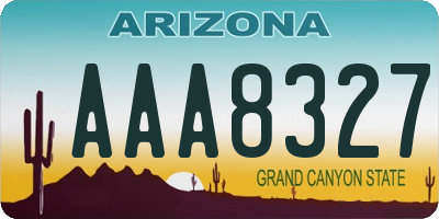 AZ license plate AAA8327