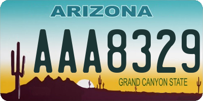 AZ license plate AAA8329