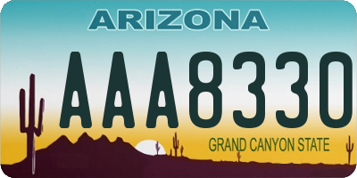 AZ license plate AAA8330