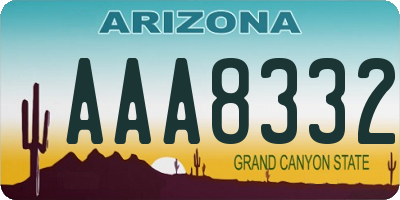 AZ license plate AAA8332