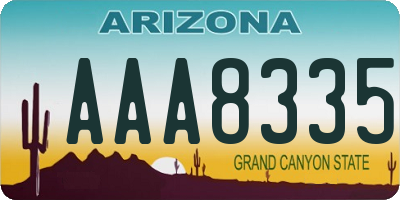 AZ license plate AAA8335