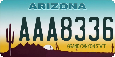 AZ license plate AAA8336