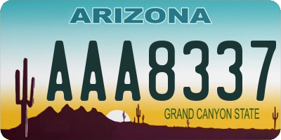 AZ license plate AAA8337