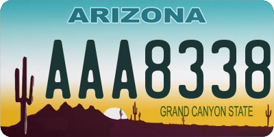 AZ license plate AAA8338