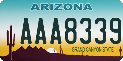 AZ license plate AAA8339