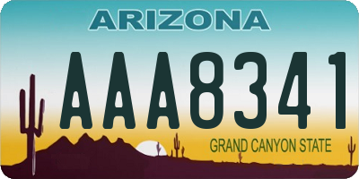 AZ license plate AAA8341