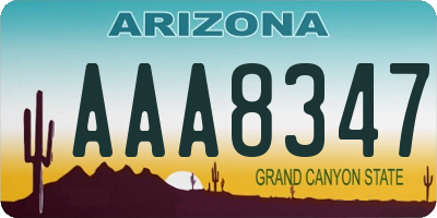 AZ license plate AAA8347