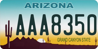 AZ license plate AAA8350