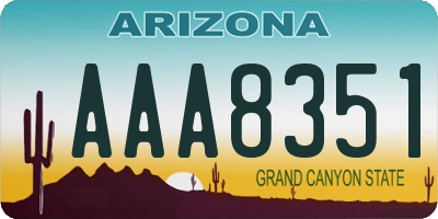 AZ license plate AAA8351