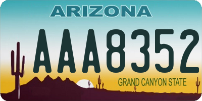 AZ license plate AAA8352